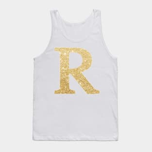 The Letter R Gold Metallic Tank Top